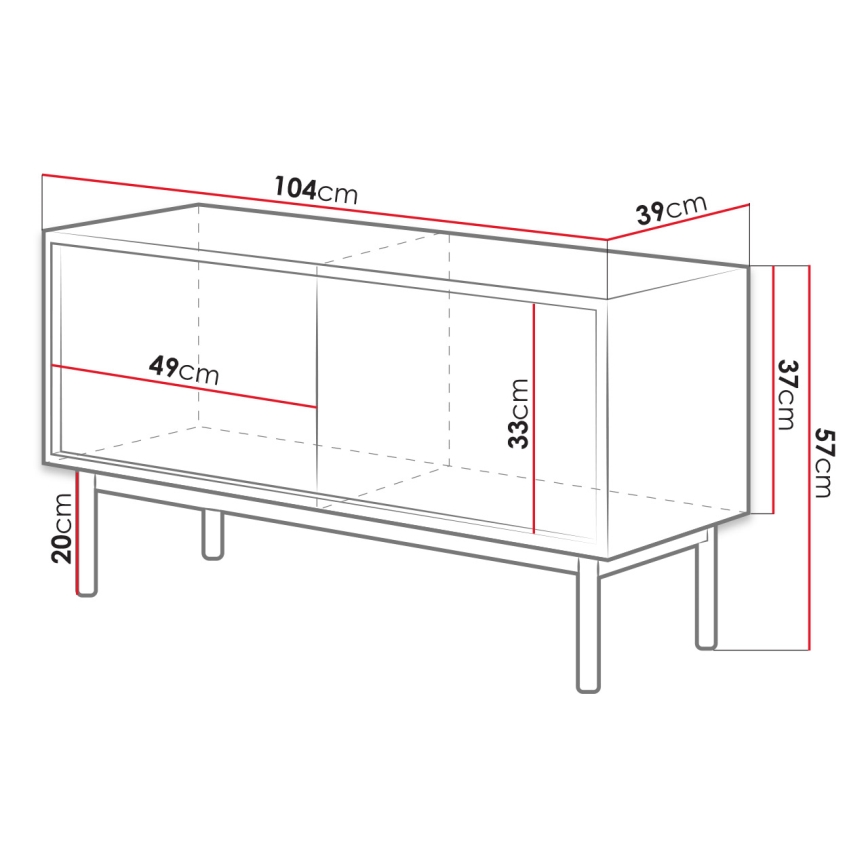 TV stolić BASIC 57x104 cm hrast jackson hickory/antracit