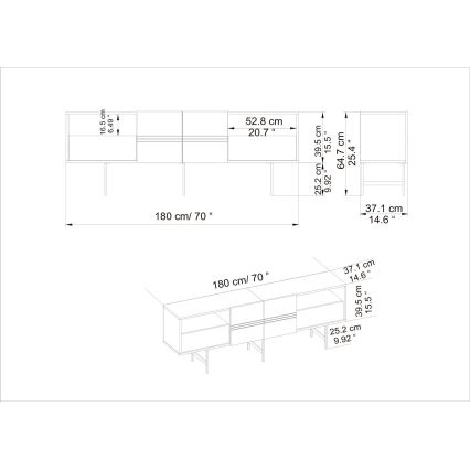 TV stolić DERIN 65x180 cm crna