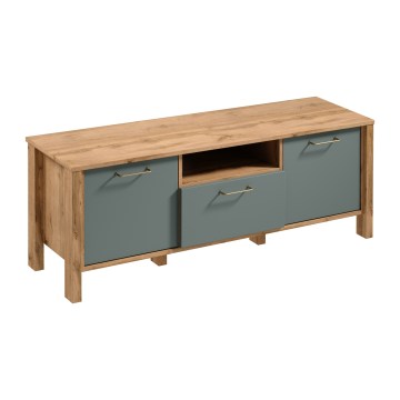 TV stolić MENTA 138x49 cm hrast wotan/zelena