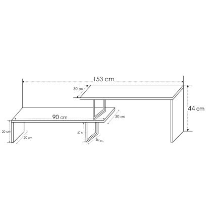 TV stolić OVIT 44x153 cm smeđa/crna