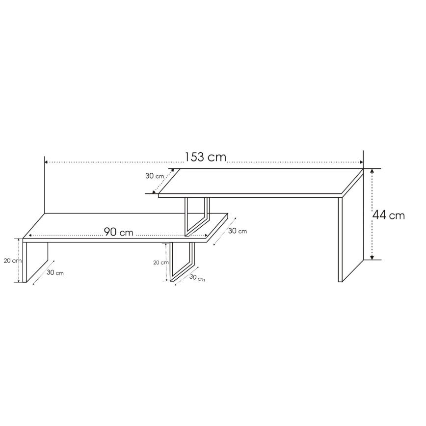 TV stolić OVIT 44x153 cm smeđa/crna