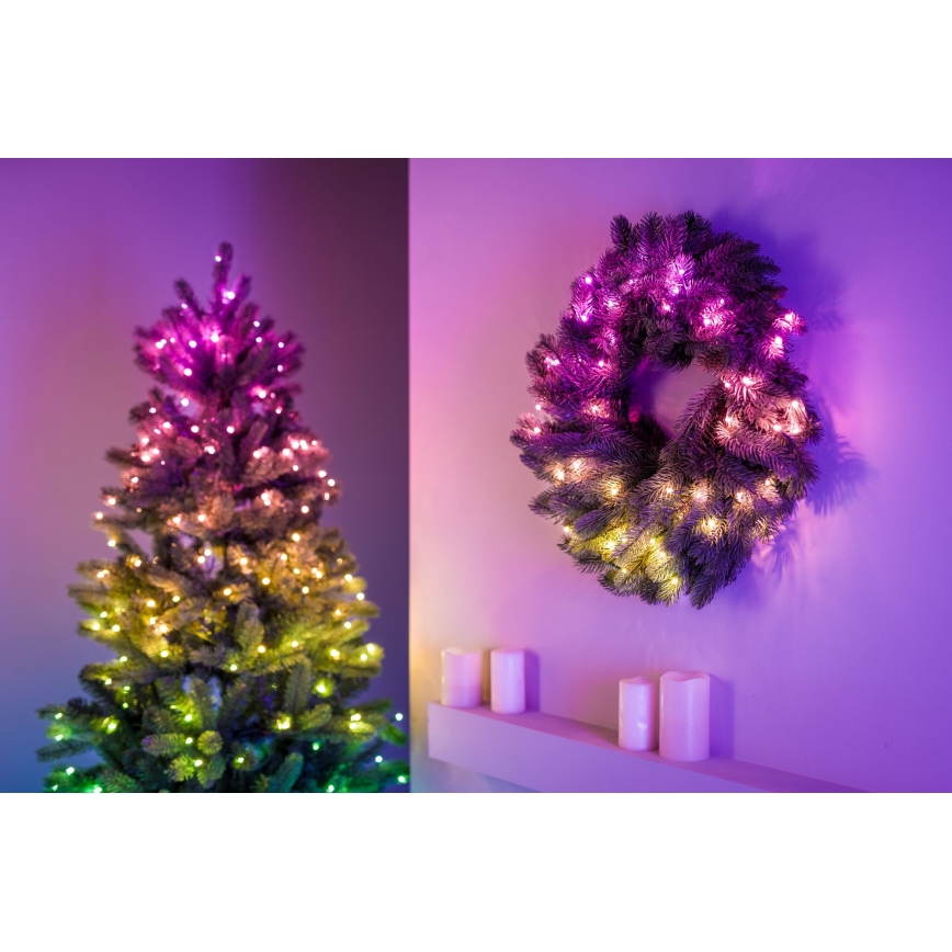 Twinkly - LED RGB Prigušivi božićni vijenac 50xLED pr. 60 cm Wi-Fi