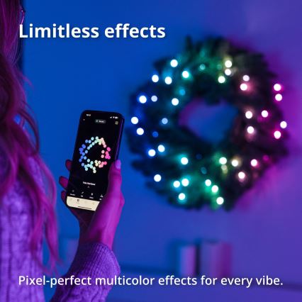 Twinkly - LED RGB Prigušivi božićni vijenac 50xLED pr. 60 cm Wi-Fi
