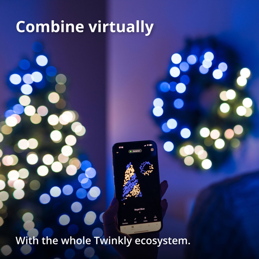 Twinkly - LED RGB Prigušivi božićni vijenac 50xLED pr. 60 cm Wi-Fi