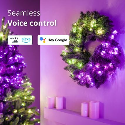 Twinkly - LED RGB Prigušivi božićni vijenac 50xLED pr. 60 cm Wi-Fi