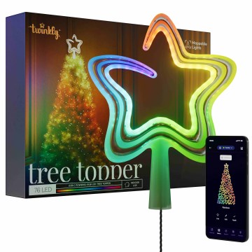 Twinkly - LED RGB podesiva božićna zvijezda za vrh jelke TREE TOPPER 76xLED USB Wi-Fi