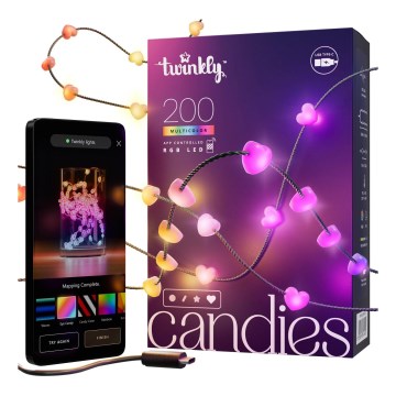 Twinkly - LED RGB prigušivi niz CANDIES 200xLED 14 m USB Wi-Fi