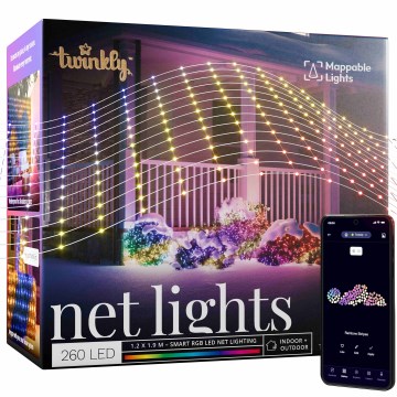 Twinkly - LED RGB vanjska božićna zavjesa s prigušivanjem 260xLED 1,2x1,9 m IP44 Wi-Fi