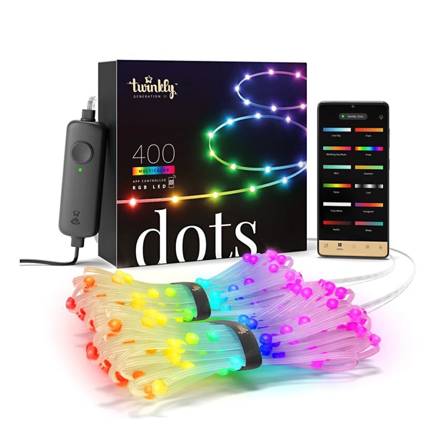 Twinkly - LED RGB Vanjska prigušiva traka DOTS 400xLED 20 m IP44 Wi-Fi