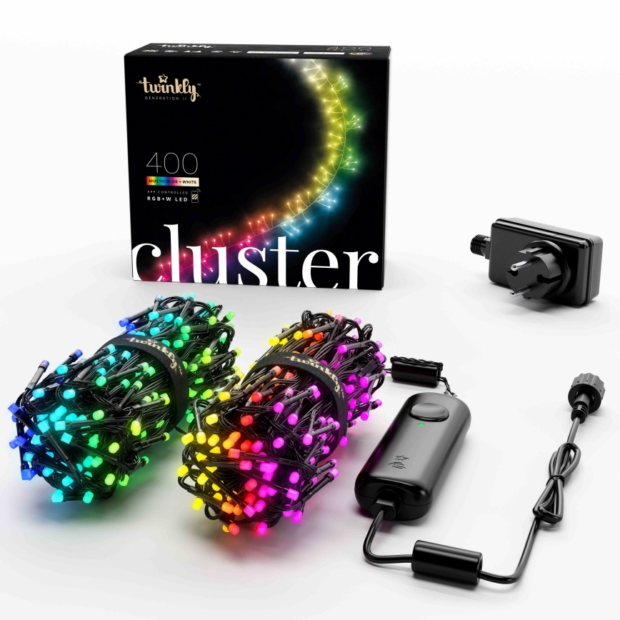 Twinkly - LED RGBW Prigušive vanjske božićne lampice CLUSTER 400xLED 9,5m IP44 Wi-Fi