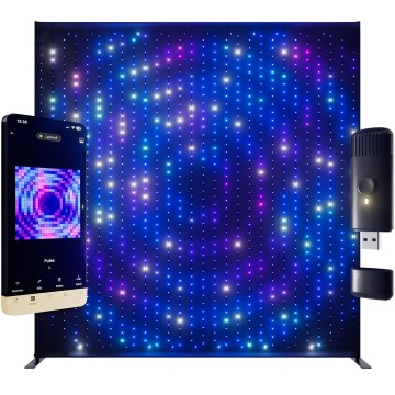 Twinkly - LED RGBW s funkcijom prigušivanja vanjski glazbeni svjetlosni zid LIGHTWALL 1120xLED 2,6x2,7 m IP44 Wi-Fi + glazbeni dongle
