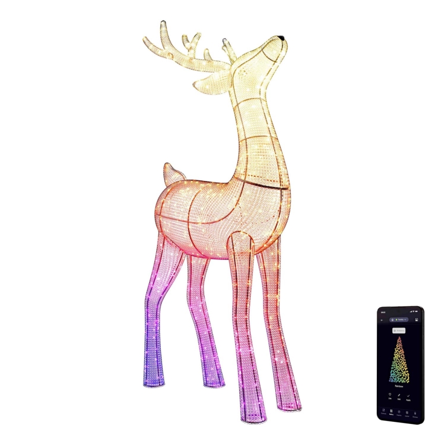 Twinkly - LED RGBW vanjski božićni sob REINGEERS s prigušivanjem 240xLED IP44 Wi-Fi