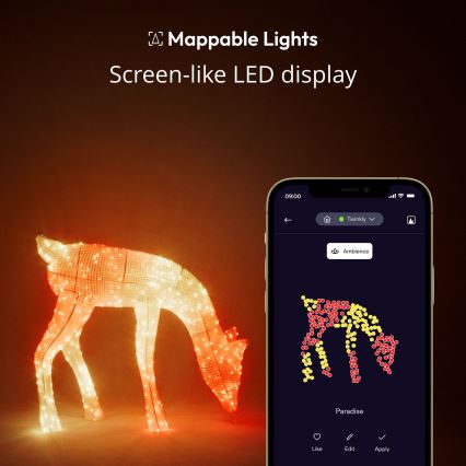 Twinkly - LED RGBW vanjski božićni sob REINGEERS s prigušivanjem 160xLED IP44 Wi-Fi