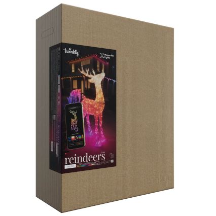 Twinkly - LED RGBW vanjski božićni sob REINGEERS s prigušivanjem 240xLED IP44 Wi-Fi