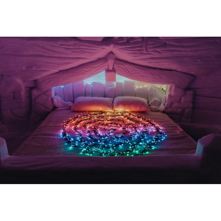 Twinkly - LED RGBW Prigušive vanjske božićne lampice CLUSTER 400xLED 9,5m IP44 Wi-Fi