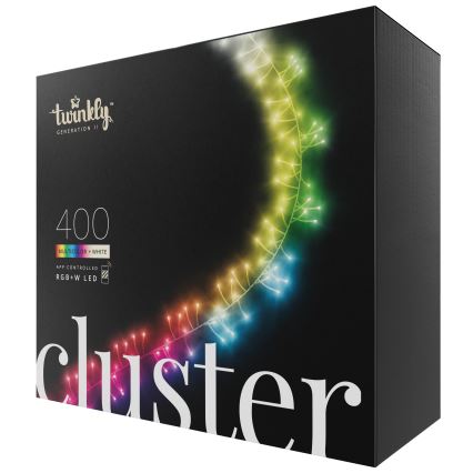 Twinkly - LED RGBW Prigušive vanjske božićne lampice CLUSTER 400xLED 9,5m IP44 Wi-Fi