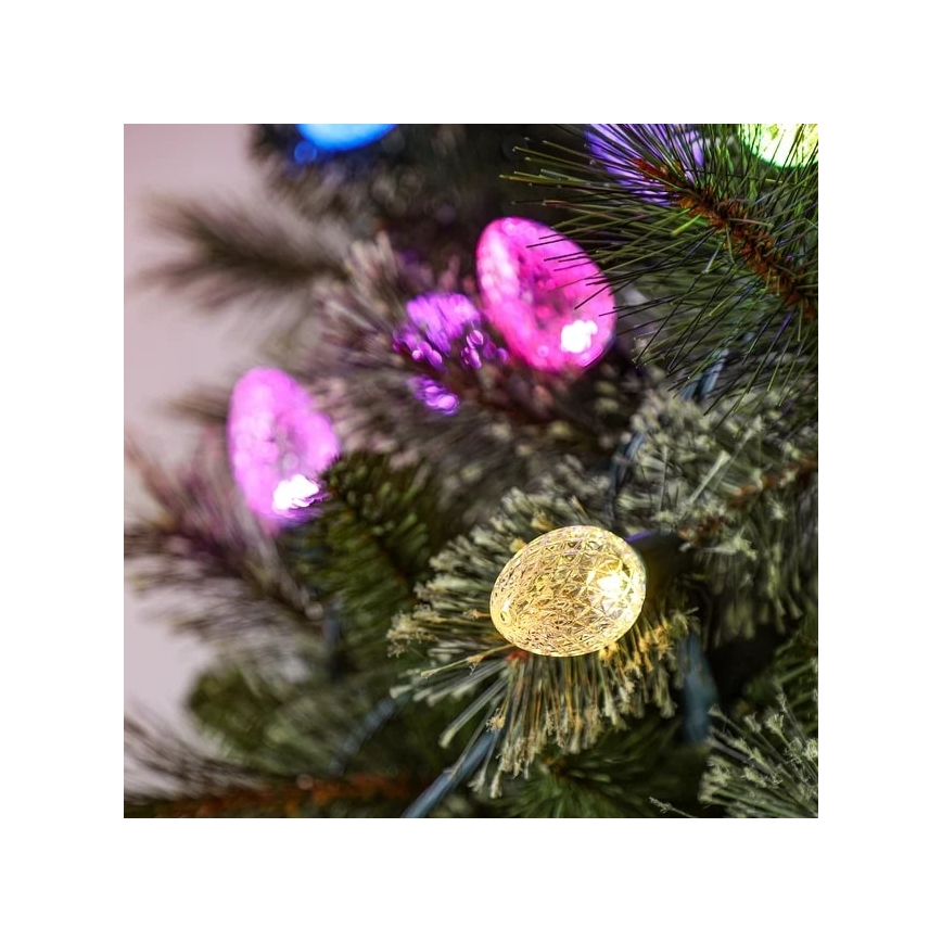 Twinkly - LED RGB Prigušive vanjske božićne lampice FACETED 40xLED 14,5 m IP44 Wi-Fi