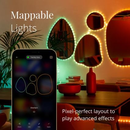 Twinkly - LED RGB Vanjska prigušiva traka DOTS 200xLED 10 m IP44 WiFi