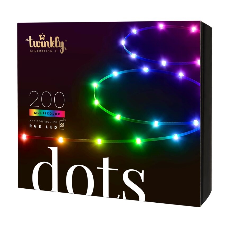 Twinkly - LED RGB Vanjska prigušiva traka DOTS 200xLED 10 m IP44 WiFi
