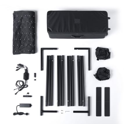 Twinkly - LED RGBW s funkcijom prigušivanja vanjski glazbeni svjetlosni zid LIGHTWALL 1120xLED 2,6x2,7 m IP44 Wi-Fi + glazbeni dongle