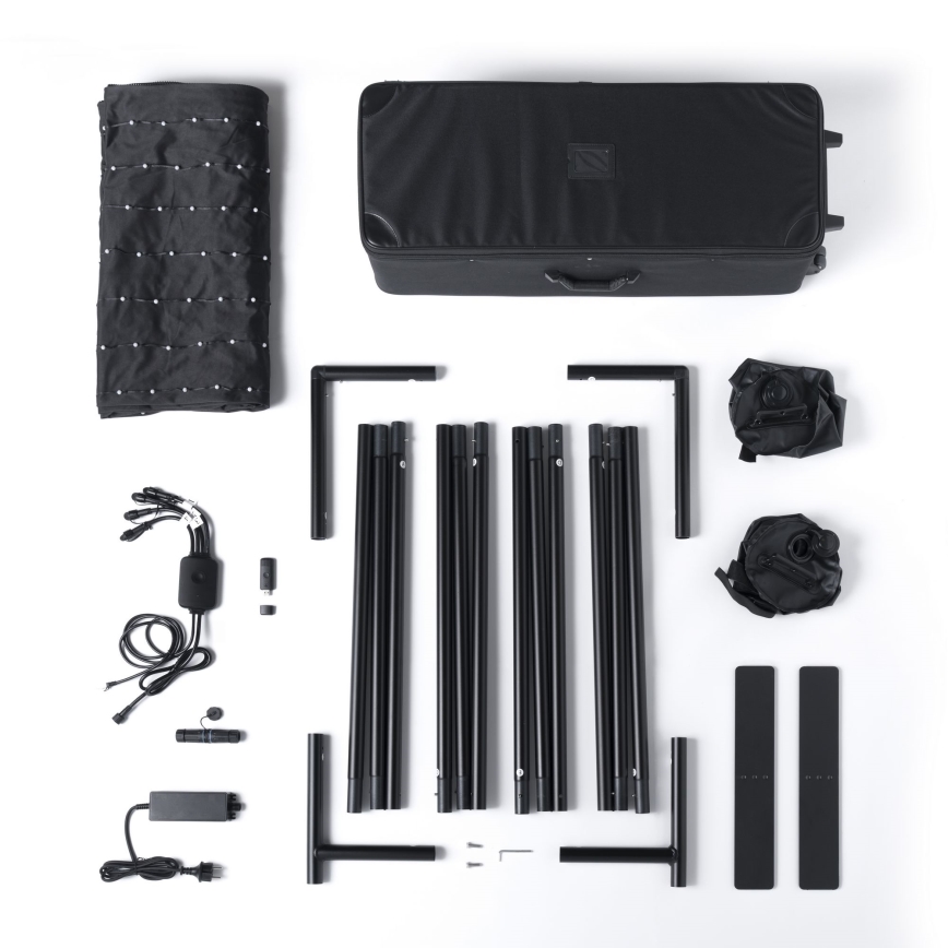 Twinkly - LED RGBW s funkcijom prigušivanja vanjski glazbeni svjetlosni zid LIGHTWALL 1120xLED 2,6x2,7 m IP44 Wi-Fi + glazbeni dongle