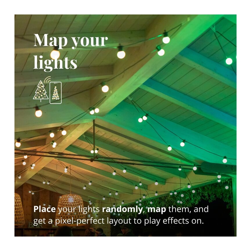 Twinkly - LED RGB Prigušivi vanjski dekorativni lanac FESTOON 20xLED 14m IP44 Wi-Fi