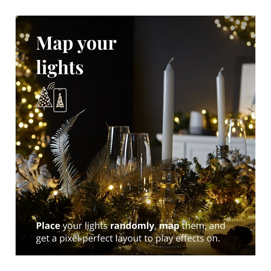 Twinkly - LED RGBW Prigušiva božićna dekoracija PRE-LIT GARLAND 50xLED 3,15 m Wi-Fi