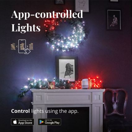 Twinkly - LED RGBW Prigušiva božićna dekoracija PRE-LIT GARLAND 50xLED 3,15 m Wi-Fi