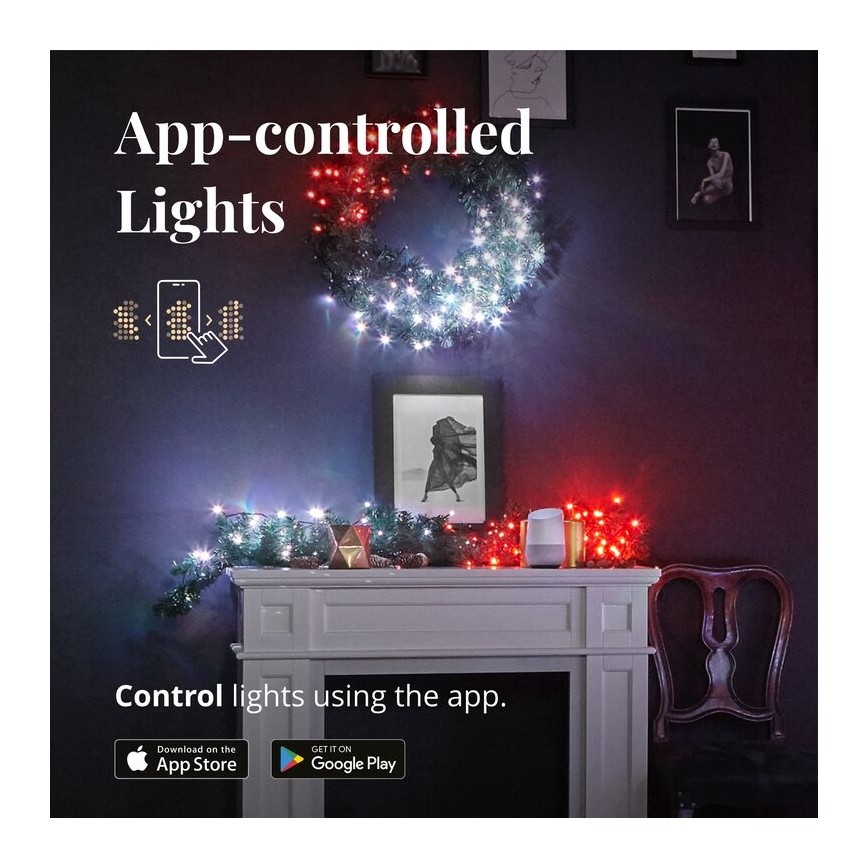 Twinkly - LED RGBW Prigušiva božićna dekoracija PRE-LIT GARLAND 50xLED 3,15 m Wi-Fi