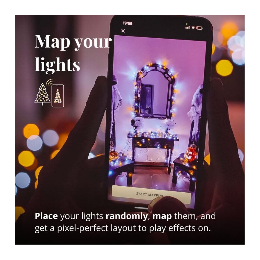 Twinkly - LED Prigušiva vanjska božićna zavjesa ICICLE 190xLED 11,5m IP44 Wi-Fi