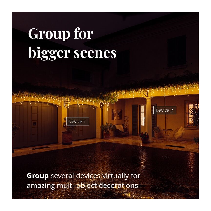 Twinkly - LED Prigušiva vanjska božićna zavjesa ICICLE 190xLED 11,5m IP44 Wi-Fi