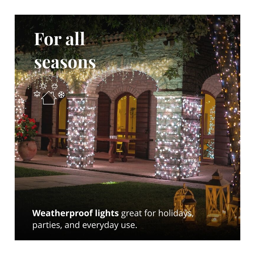 Twinkly - LED Prigušiva vanjska božićna zavjesa ICICLE 190xLED 11,5m IP44 Wi-Fi