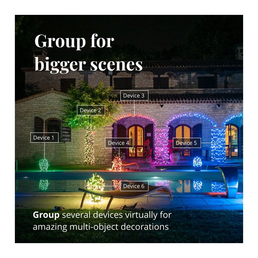 Twinkly - LED RGB Prigušiva vanjska božićna zavjesa ICICLE 190xLED 11,5m IP44 Wi-Fi