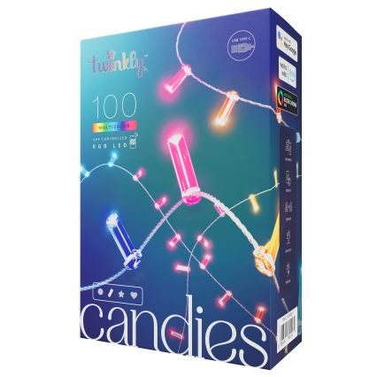 Twinkly - LED RGB Prigušive božićne lampice CANDIES 100xLED 8 m USB Wi-Fi