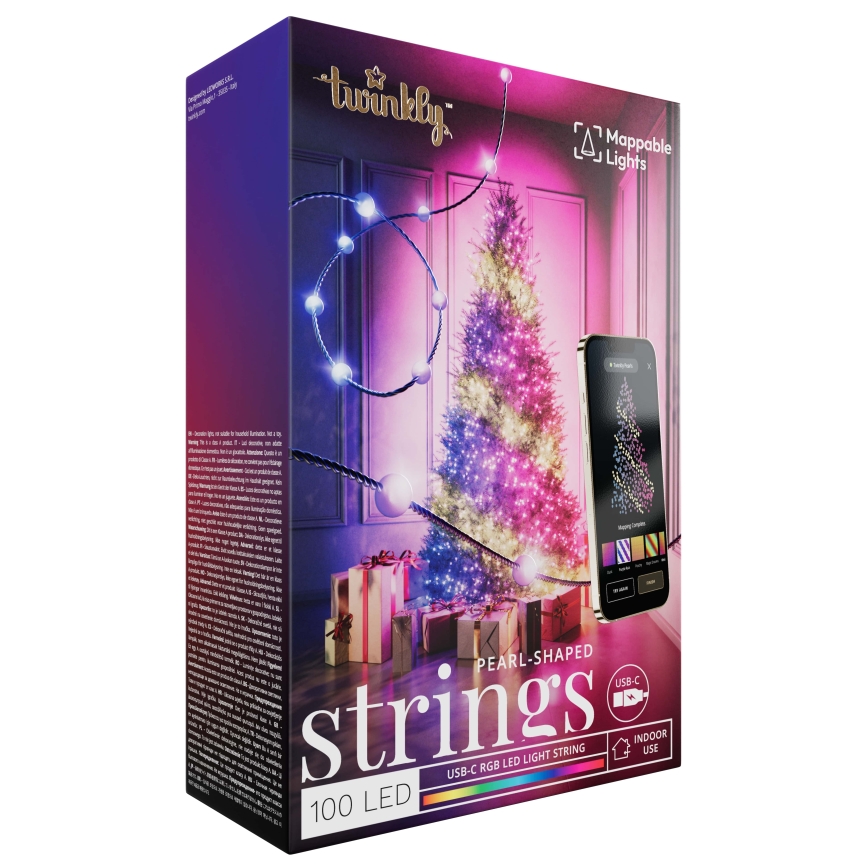 Twinkly - LED RGB Prigušive božićne lampice CANDIES 100xLED 8 m USB Wi-Fi