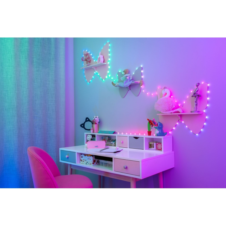 Twinkly - prigušiva LED RGB girlanda CANDIES, 100 LED, 8 m, USB, Wi-Fi