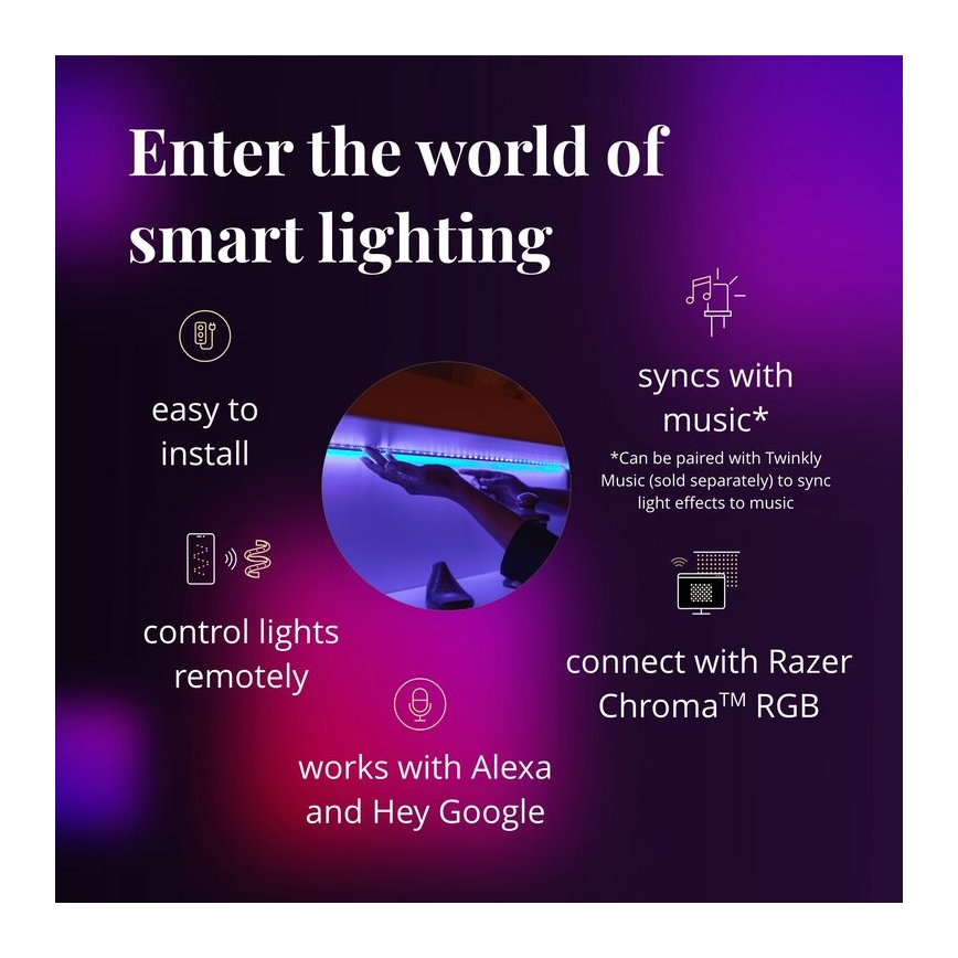 Twinkly - LED RGB Prigušiva traka LINE 100xLED 1,5 m Wi-Fi