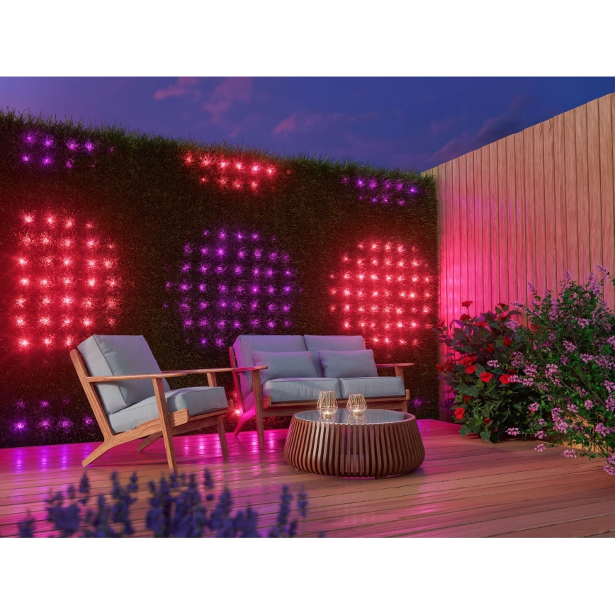 Twinkly - LED RGB vanjska božićna zavjesa s prigušivanjem 260xLED 1,2x1,9 m IP44 Wi-Fi
