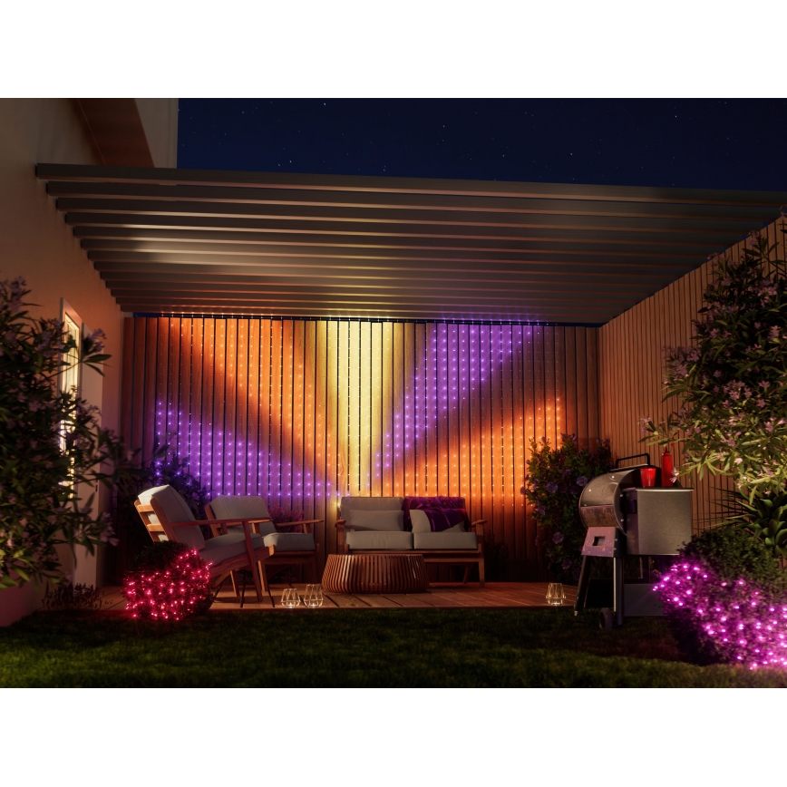 Twinkly - LED RGB vanjska božićna zavjesa s prigušivanjem 260xLED 1,2x1,9 m IP44 Wi-Fi
