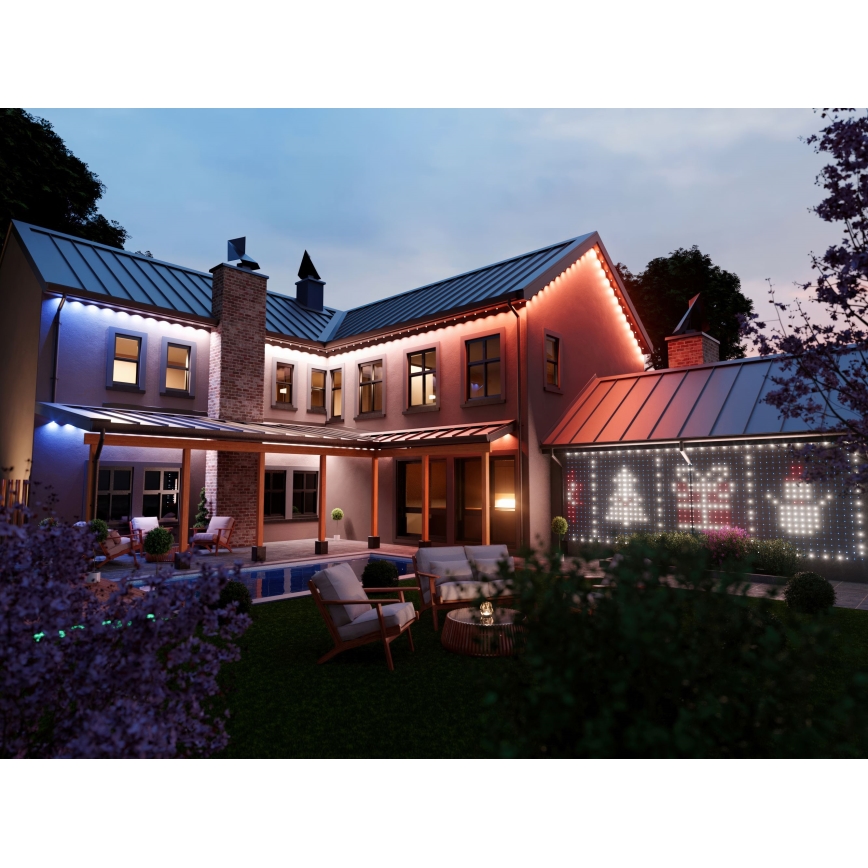 Twinkly - LED RGB vanjska božićna zavjesa s prigušivanjem 260xLED 1,2x1,9 m IP44 Wi-Fi