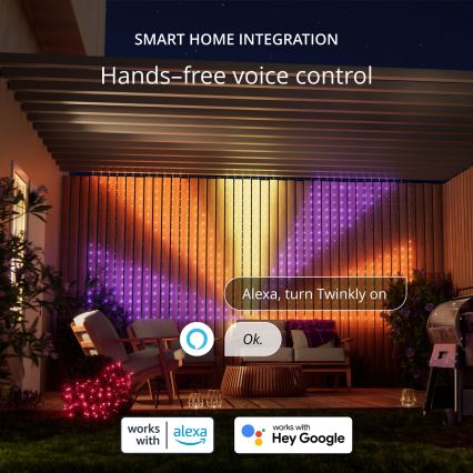 Twinkly - LED RGB vanjska božićna zavjesa s prigušivanjem 260xLED 1,2x1,9 m IP44 Wi-Fi