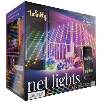 Twinkly - LED RGB vanjska božićna zavjesa s prigušivanjem 260xLED 1,2x1,9 m IP44 Wi-Fi