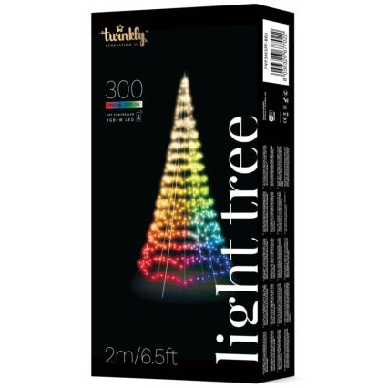 Twinkly - LED RGBW Prigušivo vanjsko božićno drvce LIGHT TREE 300xLED 2m IP44 Wi-Fi