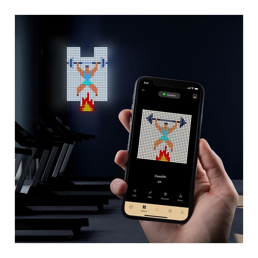 Twinkly - LED RGB Prigušivi panel SQUARES 64xLED 16x16 cm Wi-Fi