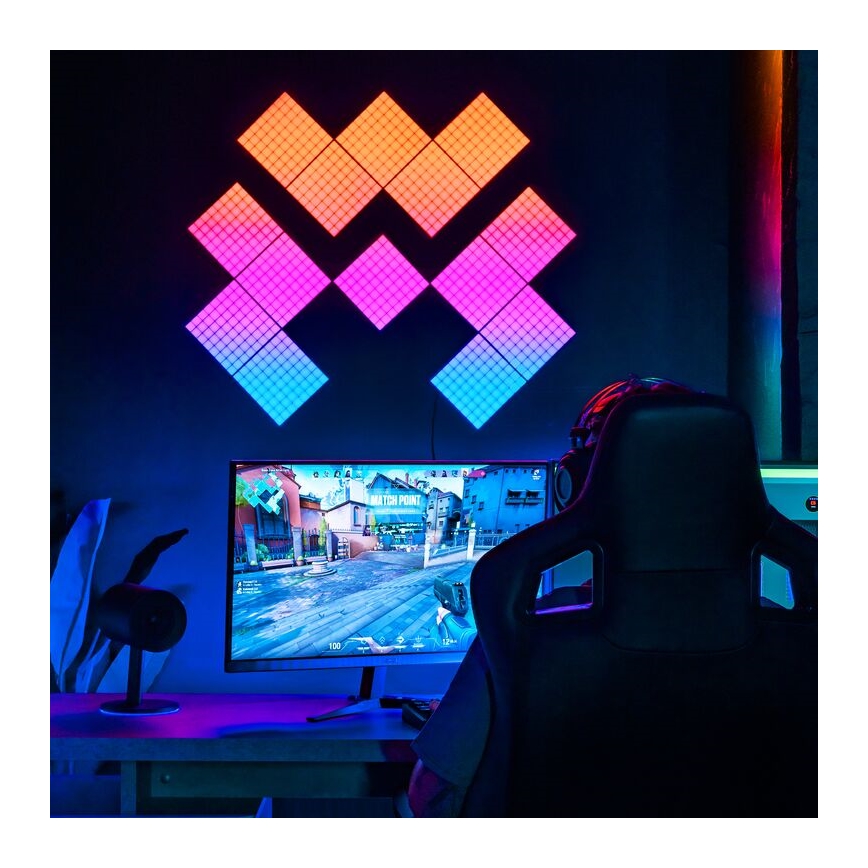 Twinkly - LED RGB Prigušivi panel SQUARES 64xLED 16x16 cm Wi-Fi