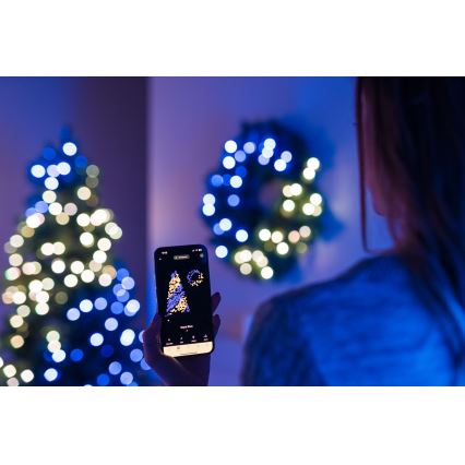 Twinkly - LED RGB Prigušivi božićni vijenac PRE-LIT WREATH 50xLED pr. 61cm Wi-Fi