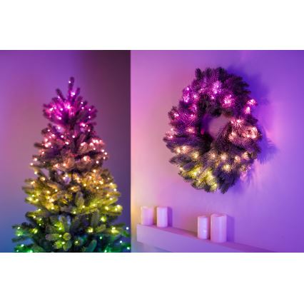 Twinkly - LED RGB Prigušivi božićni vijenac PRE-LIT WREATH 50xLED pr. 61cm Wi-Fi