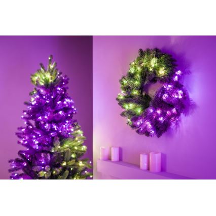 Twinkly - LED RGB Prigušivi božićni vijenac PRE-LIT WREATH 50xLED pr. 61cm Wi-Fi