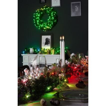 Twinkly - LED RGB Prigušivi božićni vijenac PRE-LIT WREATH 50xLED pr. 61cm Wi-Fi