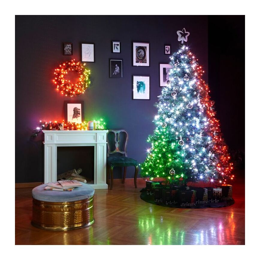 Twinkly - LED RGB Prigušivi božićni vijenac PRE-LIT WREATH 50xLED pr. 61cm Wi-Fi